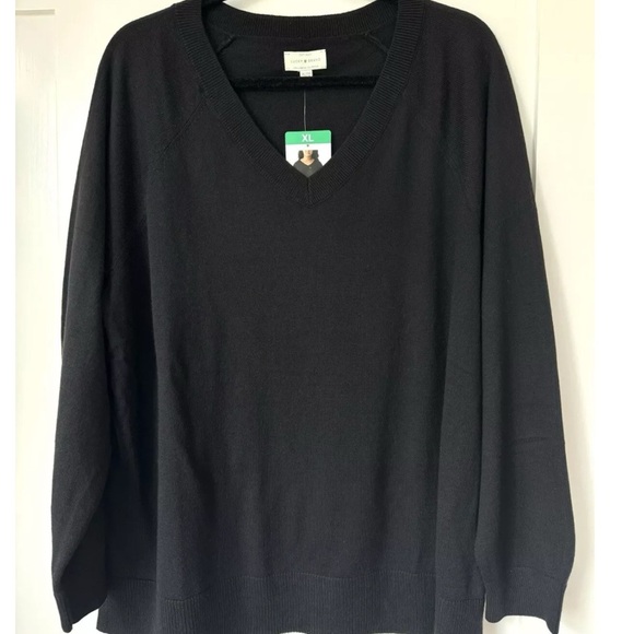 Lucky Brand Women's Black V-Neck Sweater, X-Large - Picture 6 of 9